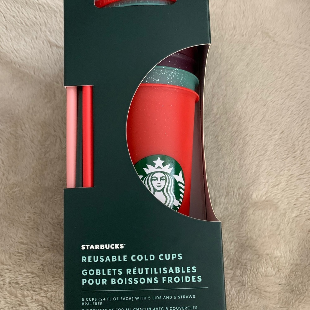 Holiday 2020 Starbucks glitter reusable cups